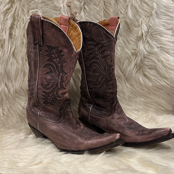 Stetson Shoes - Stetson Rustic Pink Western Boots